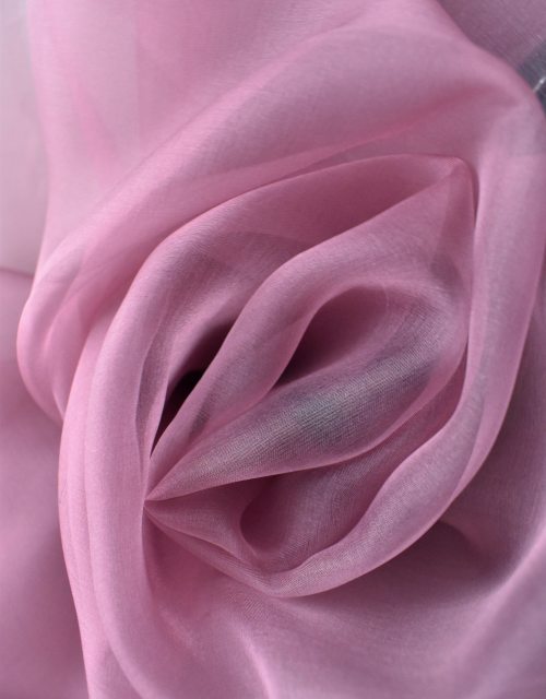 Mulberry color silk organza fabric