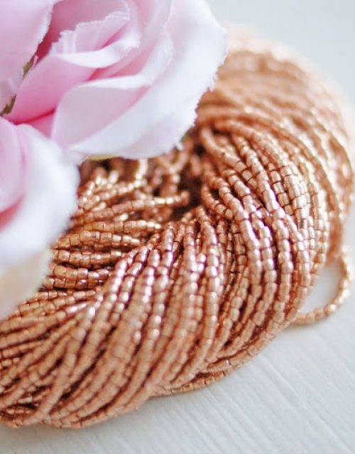 3 x 3 cut Rose Gold Beads