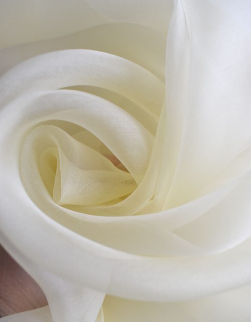 Pale Yellow silk organza fabric