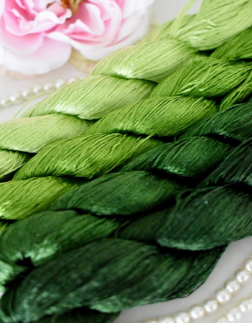 Eden green color Non-Twisted Flat Silk Embroidery Thread