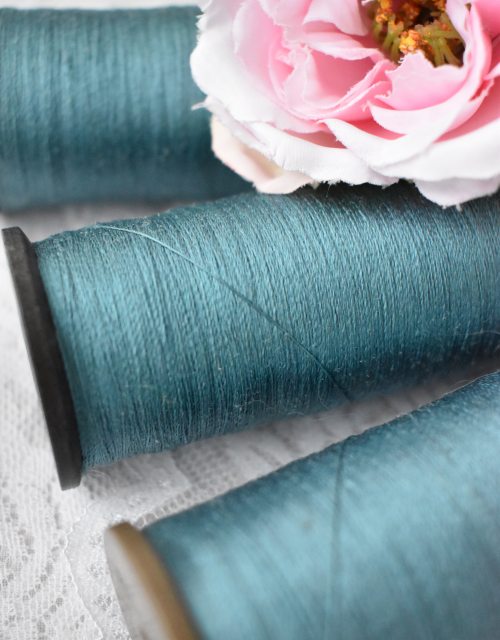 Vintage Pure Silk Thread Dark Turquoize Color
