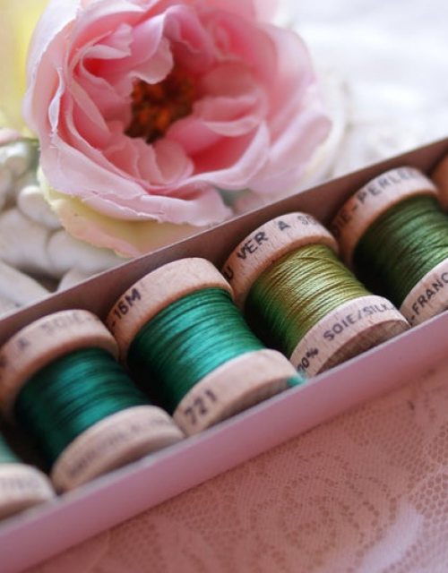 Green color Pack 6 shades Soie Perle