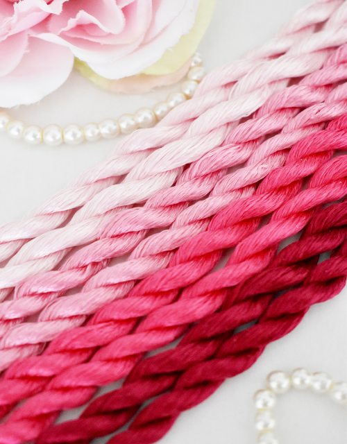 Light Fuchsia color Non-Twisted Flat Silk Embroidery Thread